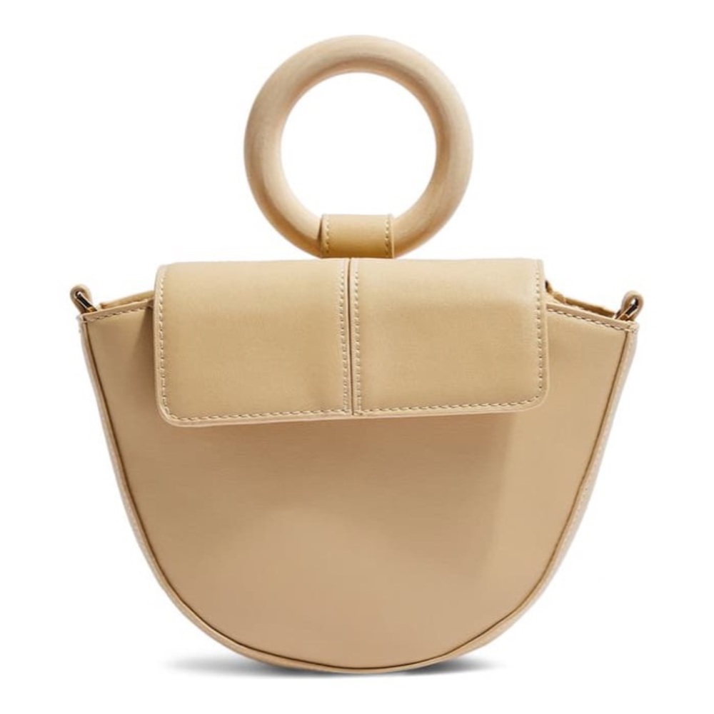 Topshop Gigi Ring Handle Faux Leather Grab Bag